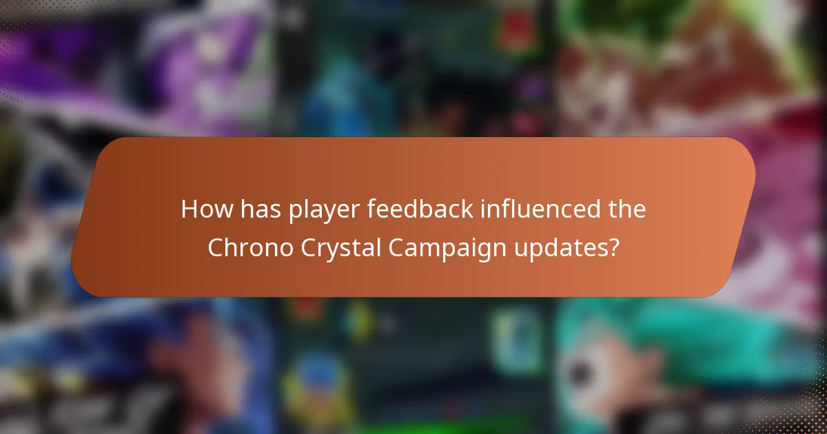 How has player feedback influenced the Chrono Crystal Campaign updates?